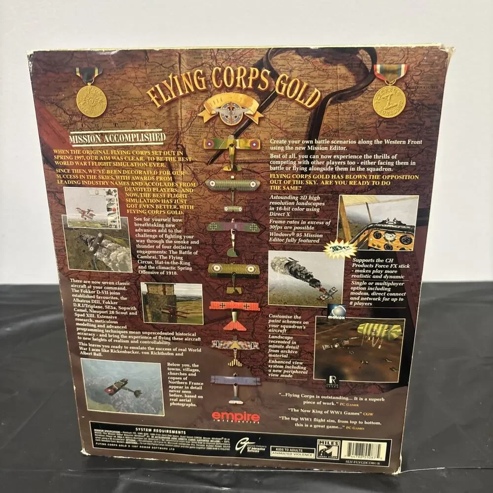 Flying Corps Gold, 1997, Big Box PC Video Game PC/CD ROM